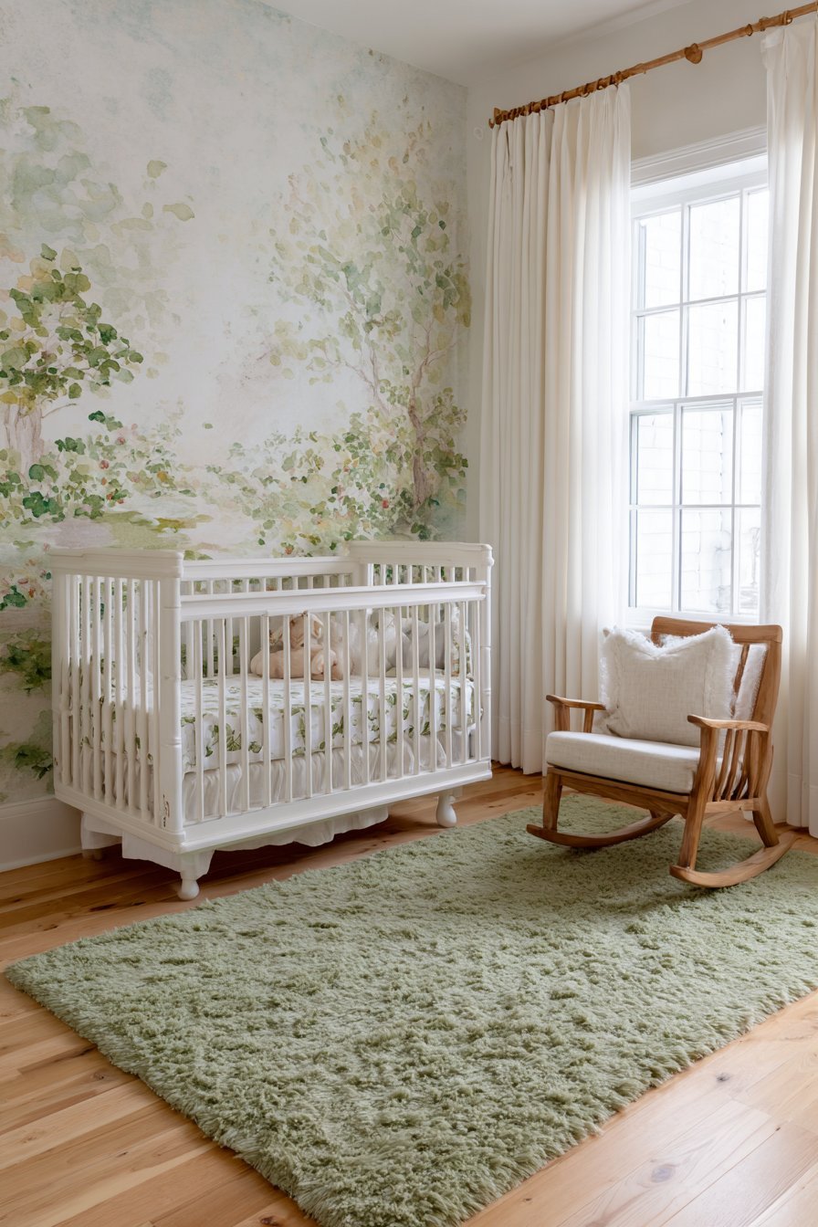 Hand-Painted Peter Rabbit Garden Mural