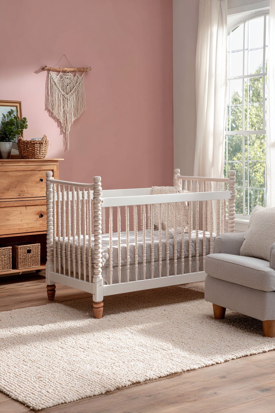 Serene Blush Pink Sanctuary with Natural Elements