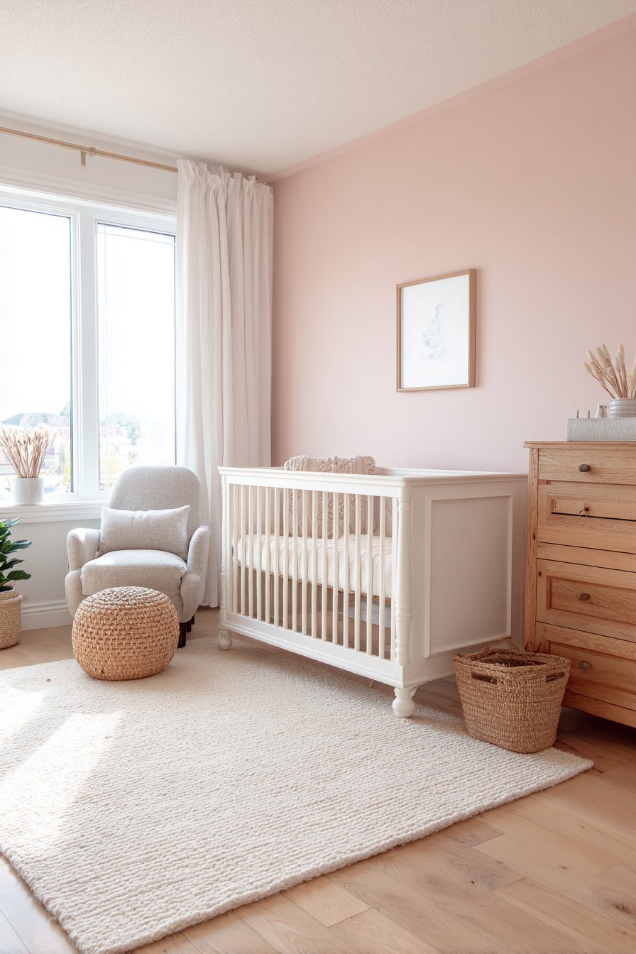 Serene Blush Pink Sanctuary with Natural Elements