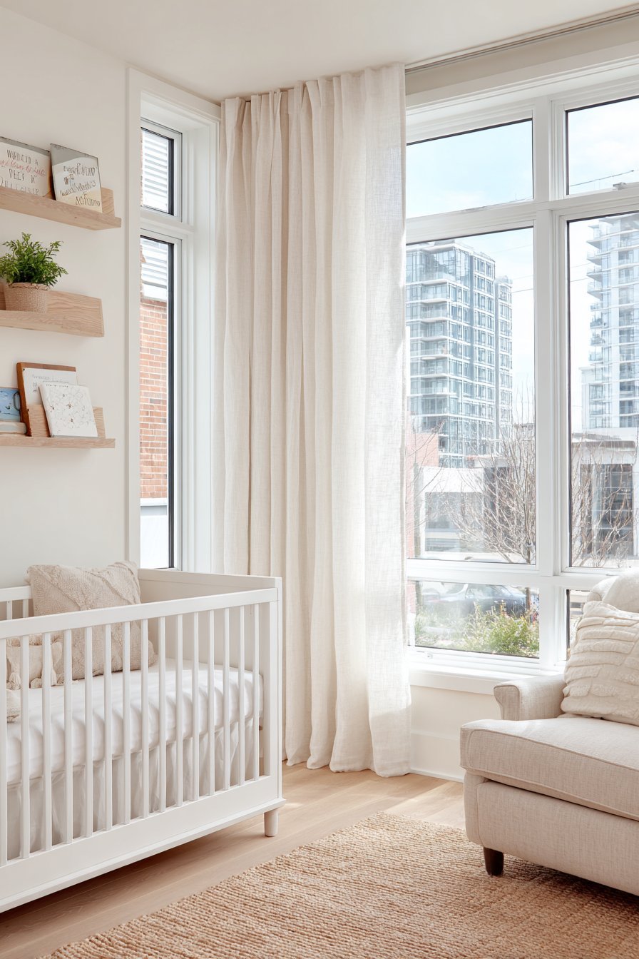 Luminous White Sanctuary with Natural Oak Accents
