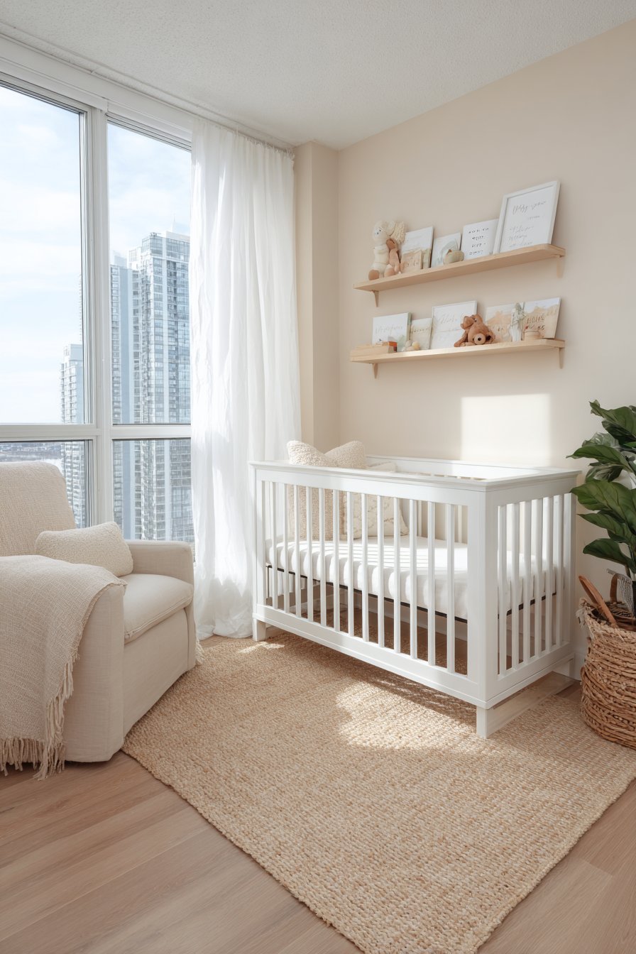 Luminous White Sanctuary with Natural Oak Accents