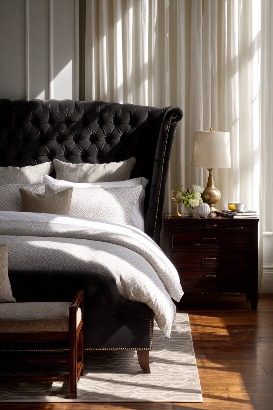 Tufted Velvet Elegance with Refined Textures