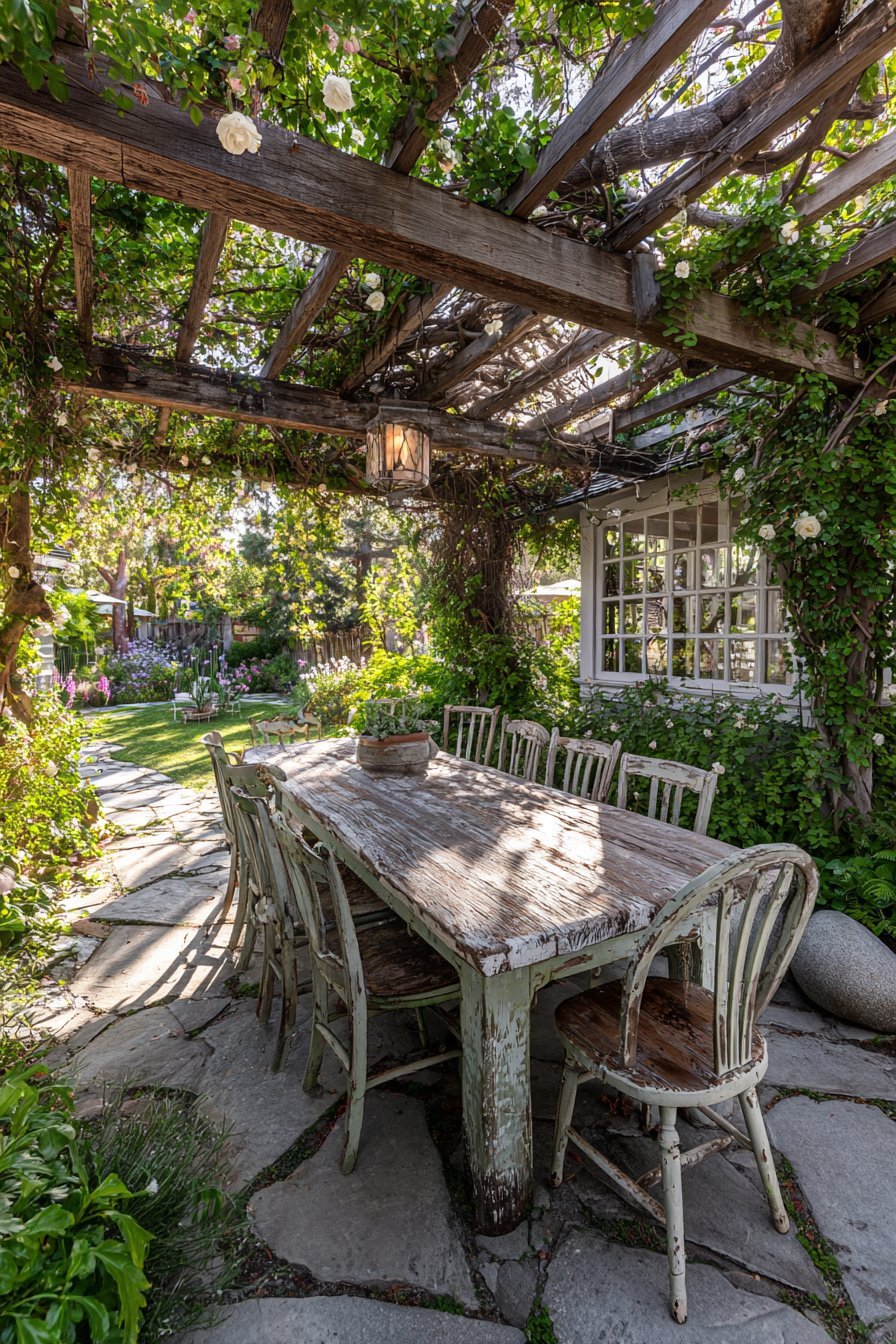 Winding Flagstone Garden Path