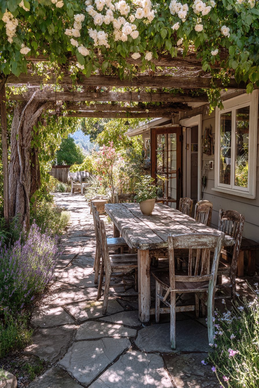 Winding Flagstone Garden Path