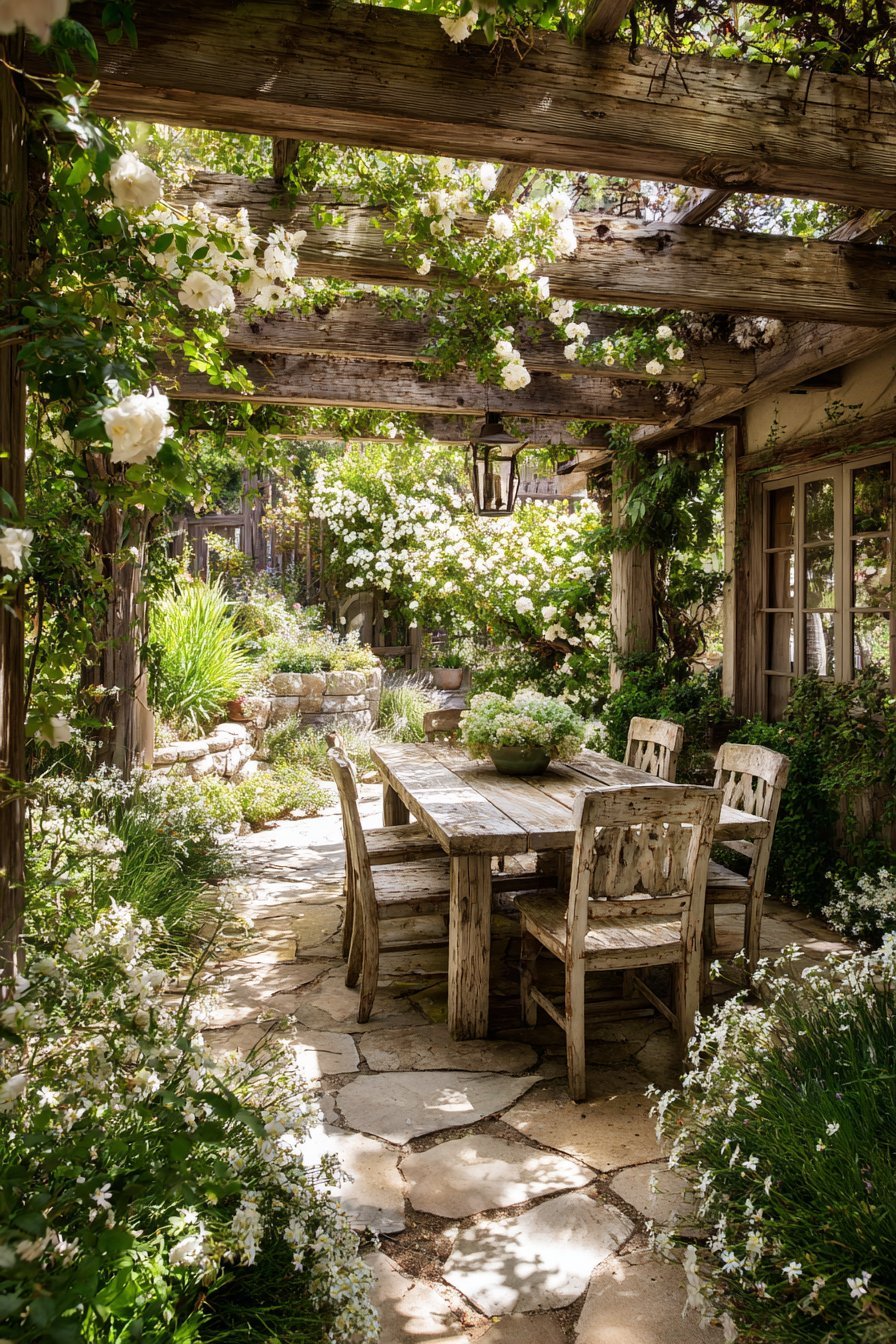Winding Flagstone Garden Path