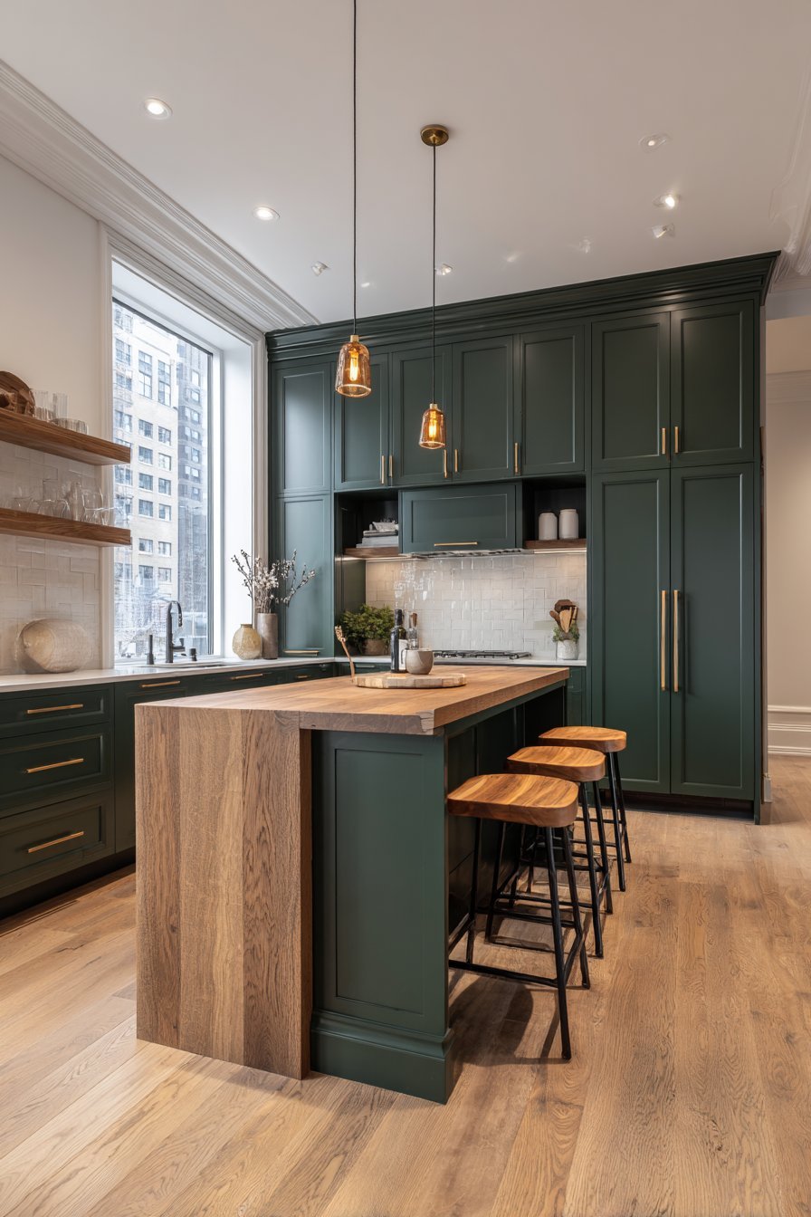 Sophisticated Forest Green Shaker Kitchen