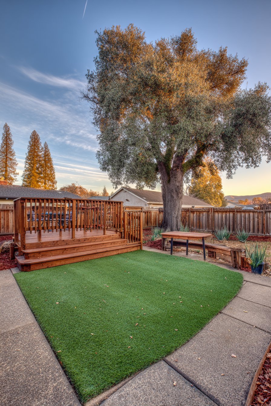 Fenced Play Area with Artificial Turf