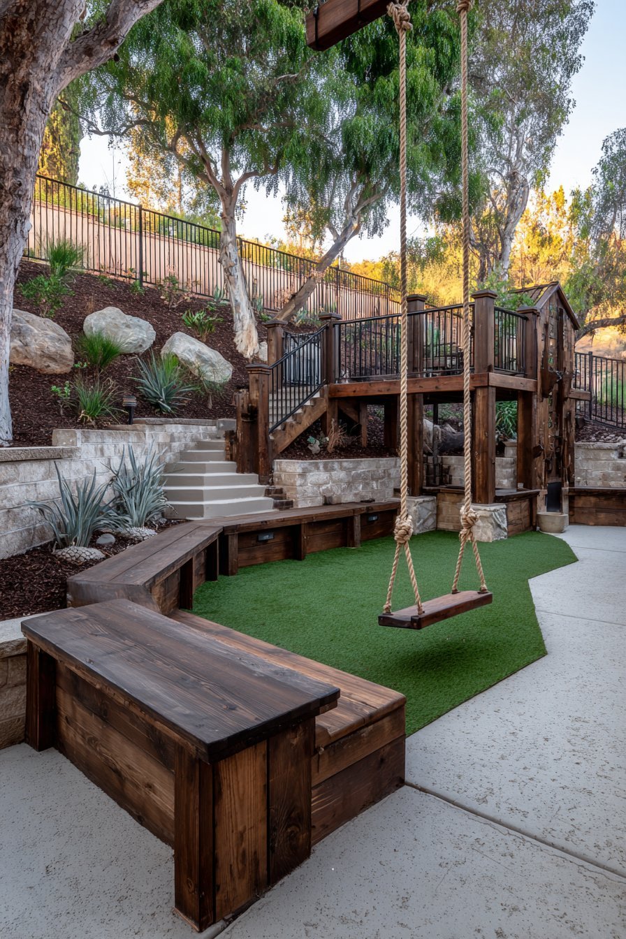 Fenced Play Area with Artificial Turf