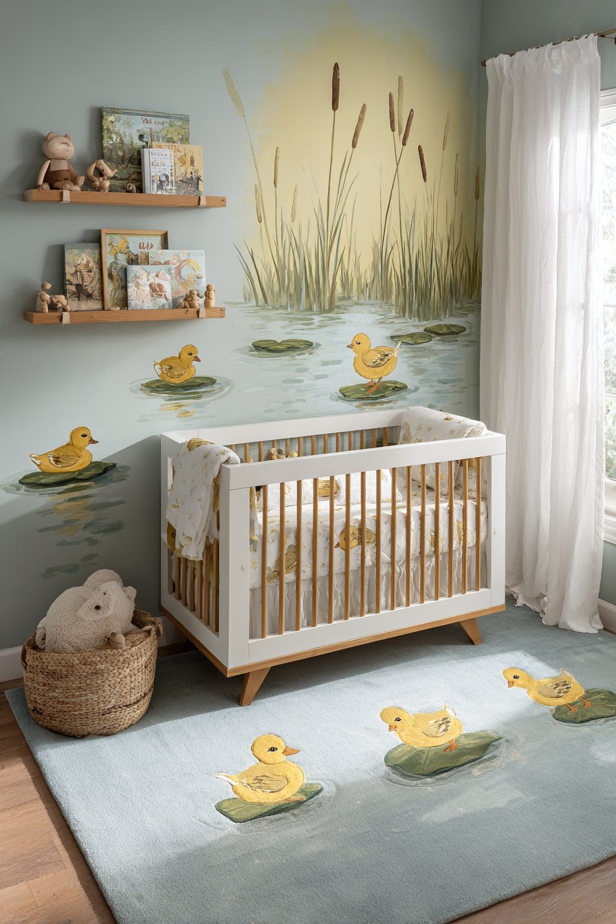 Hand-Painted Duck Illustration Paradise