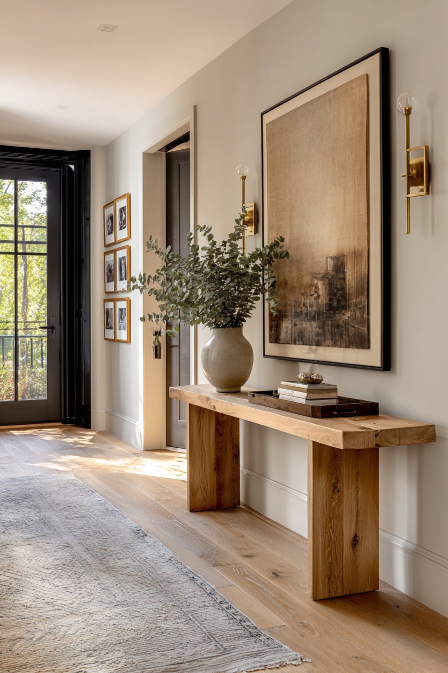 Warm Abstract Art with Gallery Wall Arrangement