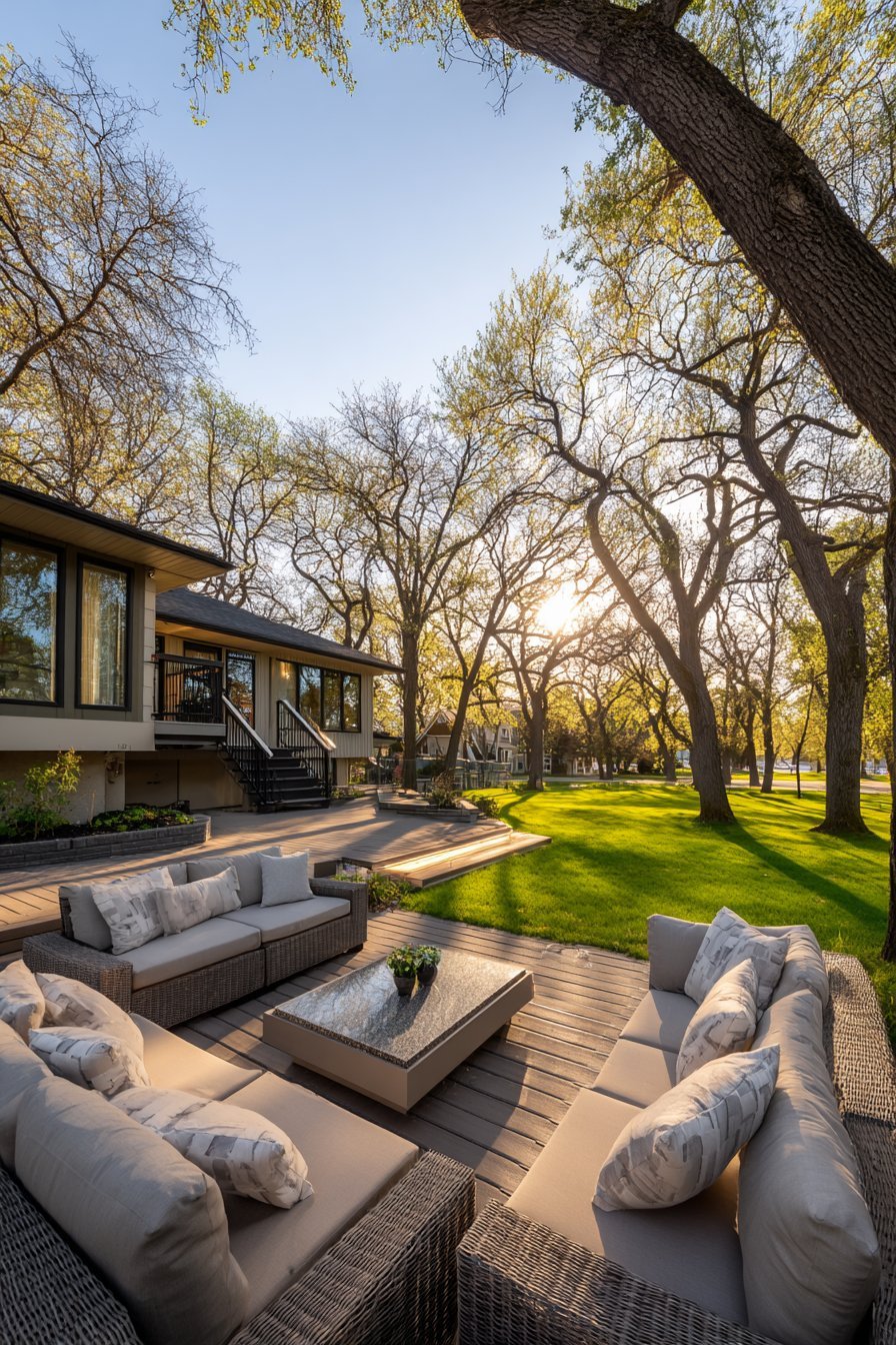 Multi-Level Composite Deck Entertainment Hub