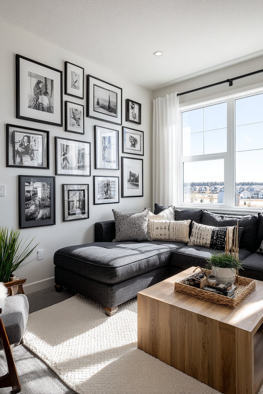 Dramatic Floor-to-Ceiling Gallery Wall