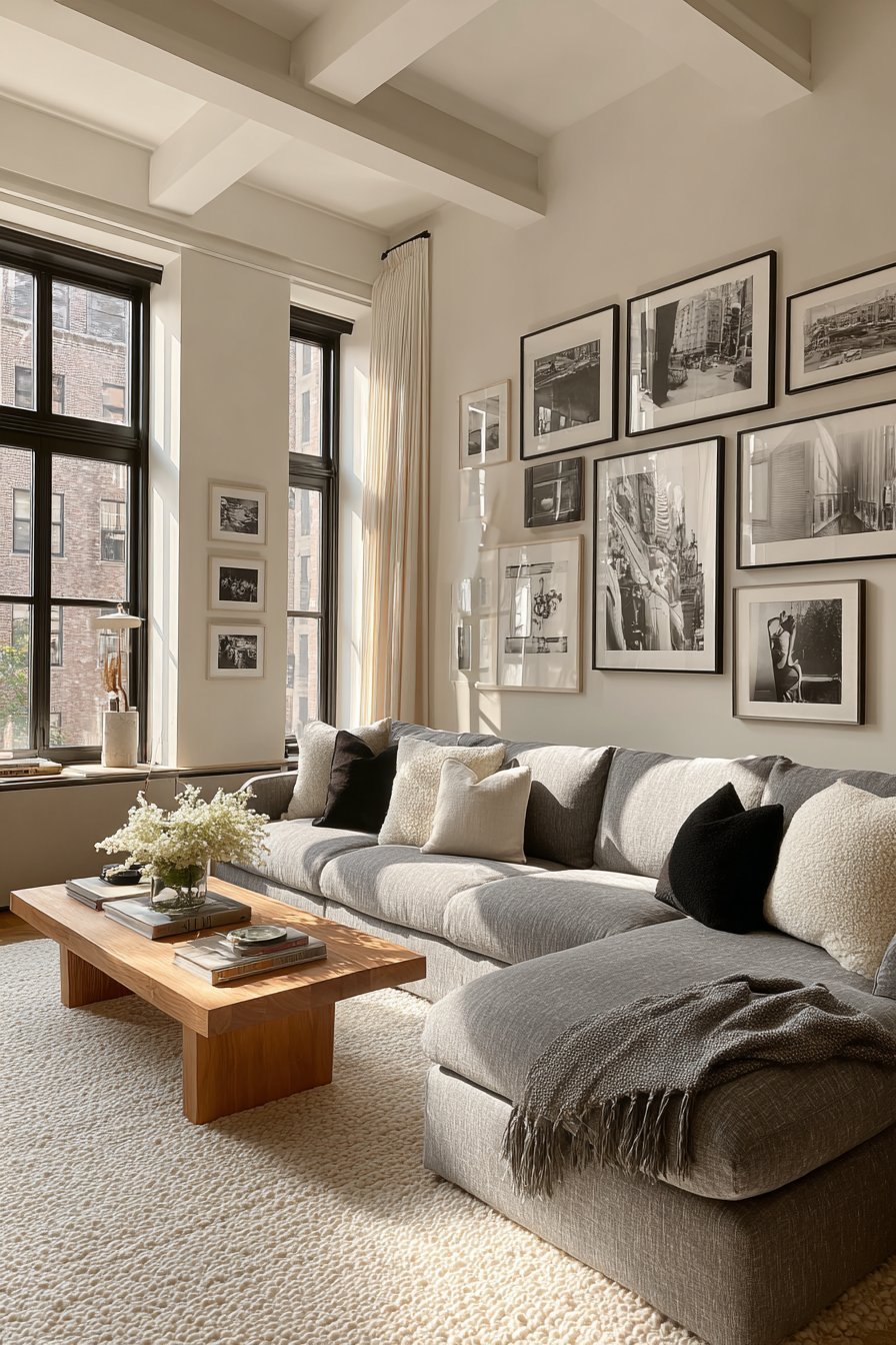 Dramatic Floor-to-Ceiling Gallery Wall