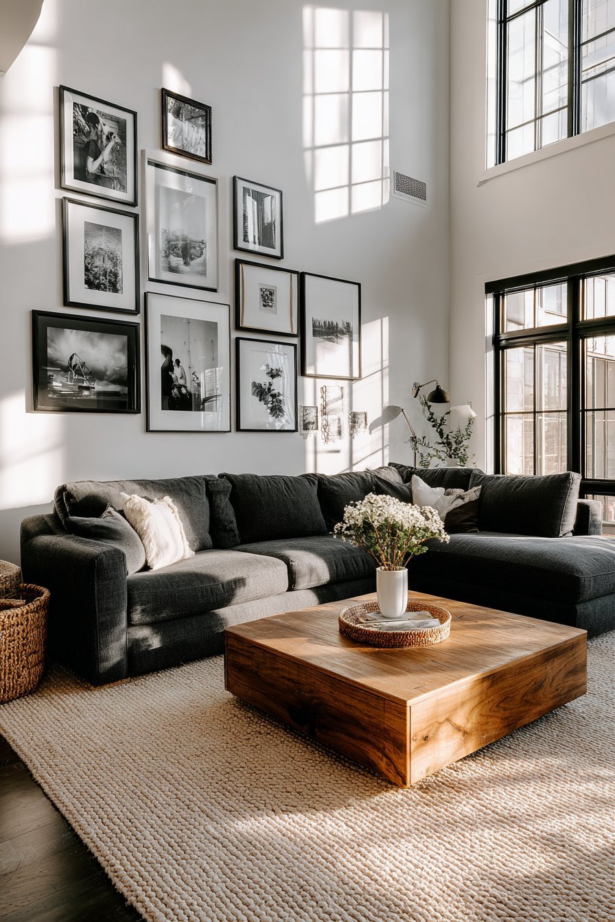 Dramatic Floor-to-Ceiling Gallery Wall
