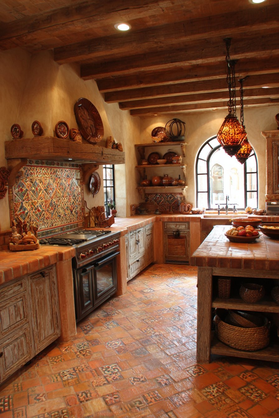 Vibrant Talavera Tile Backsplash Kitchen