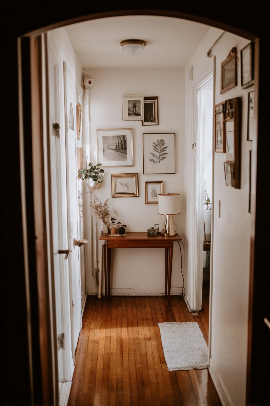 Vintage Frame Gallery Wall with Console