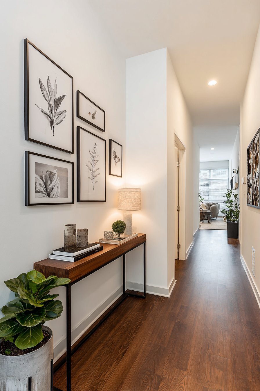 Vintage Frame Gallery Wall with Console