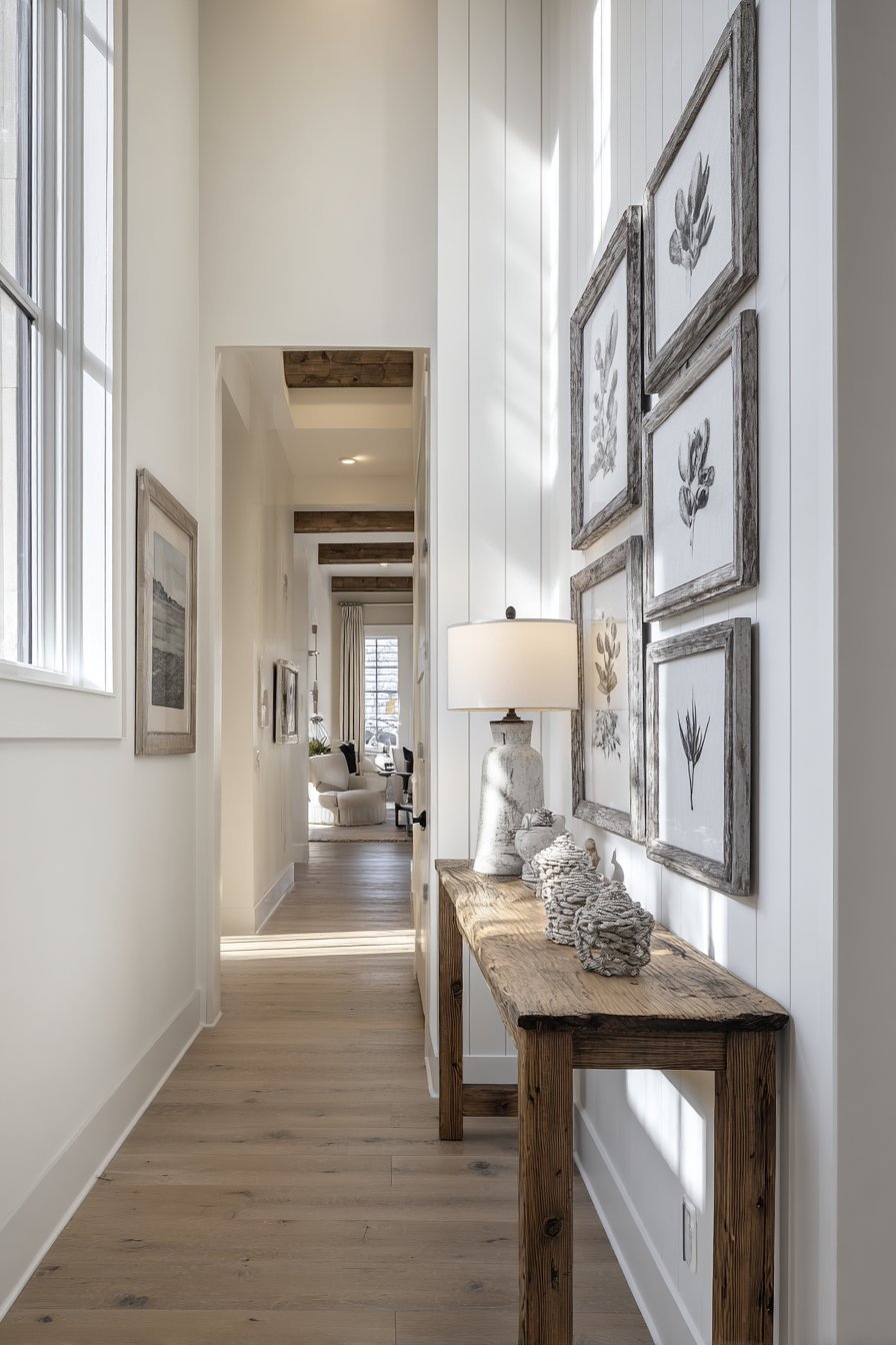 Vintage Frame Gallery Wall with Console