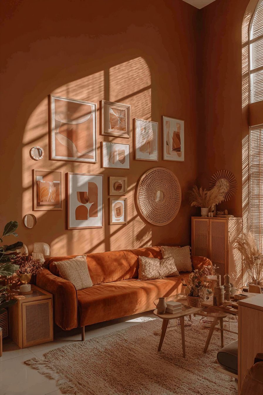 Psychedelic Gallery Wall with Sunburst Mirrors