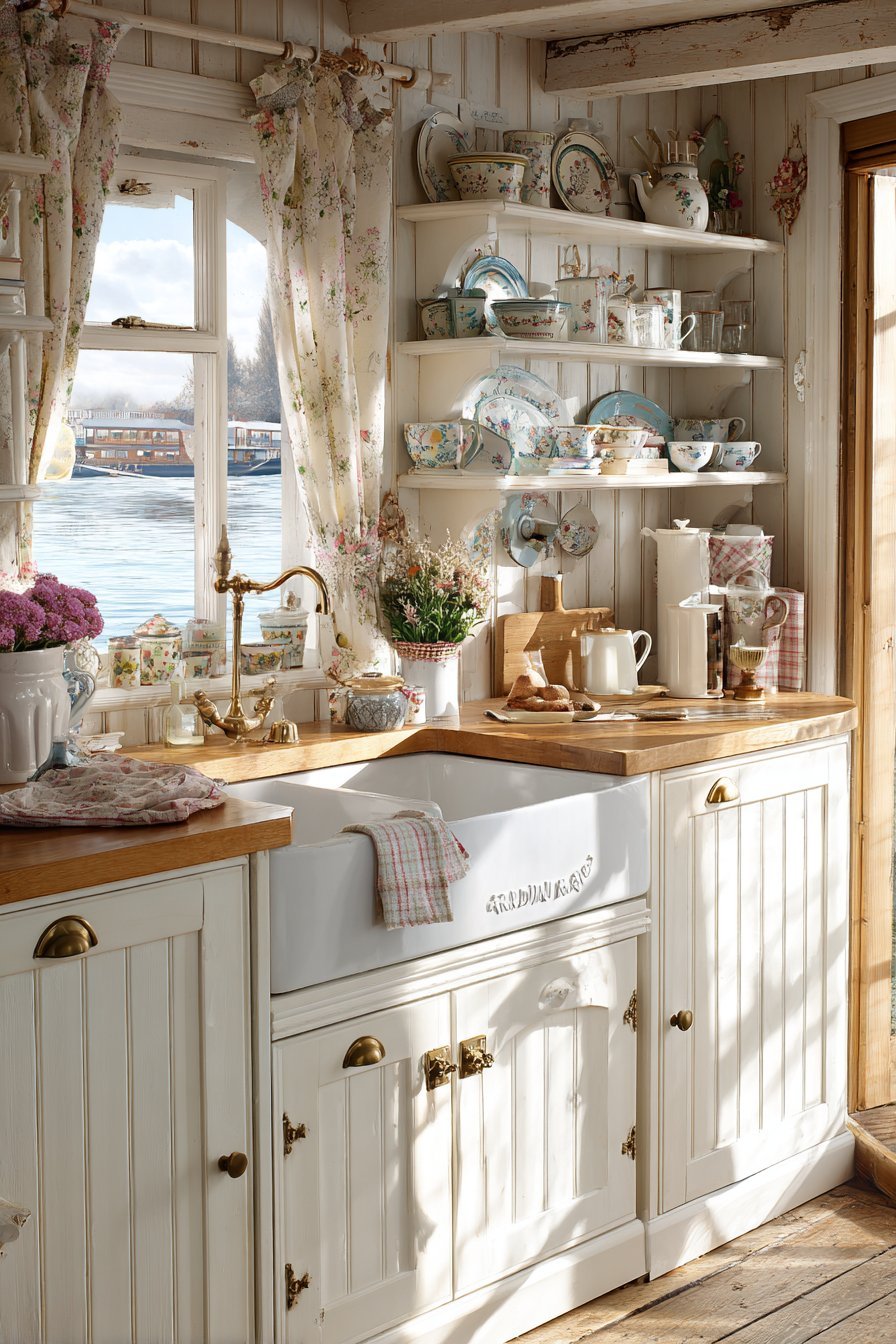 Classic White Shaker Kitchen with Farmhouse Sink