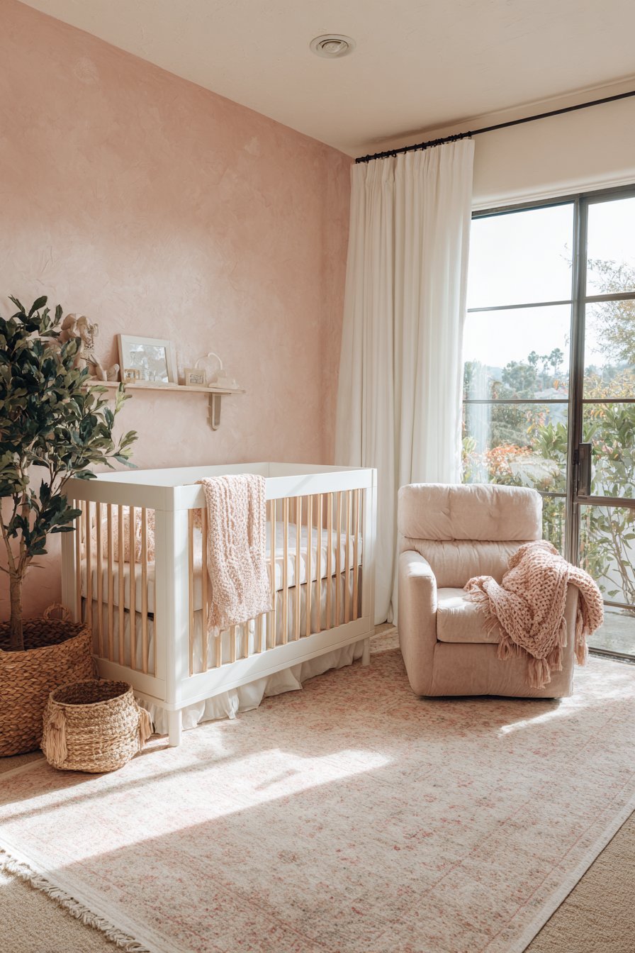 Serene Blush Accent Wall Nursery