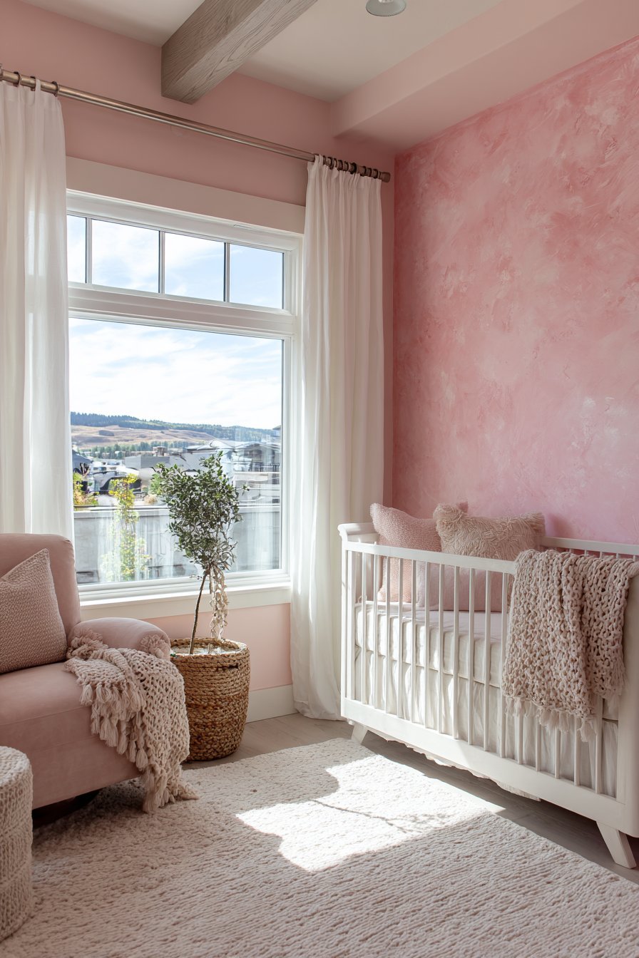 Serene Blush Accent Wall Nursery