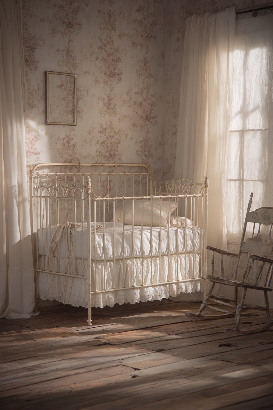 Antique Iron Crib Centerpiece