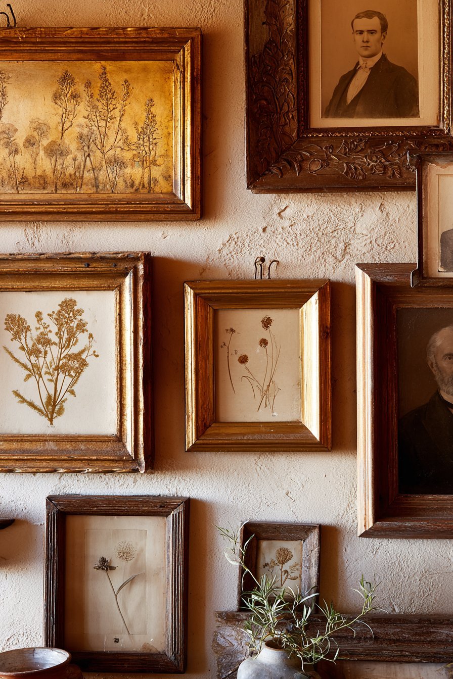 Eclectic Gallery Wall with Antique Picture Frames