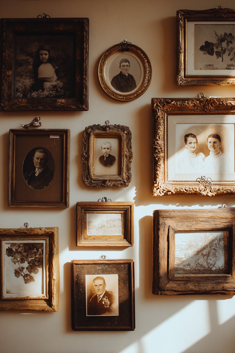 Eclectic Gallery Wall with Antique Picture Frames