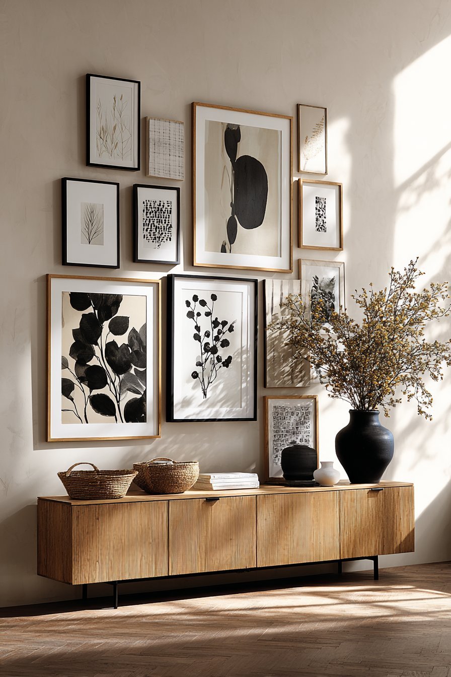 Modern Gallery Wall with Mixed Frame Collection
