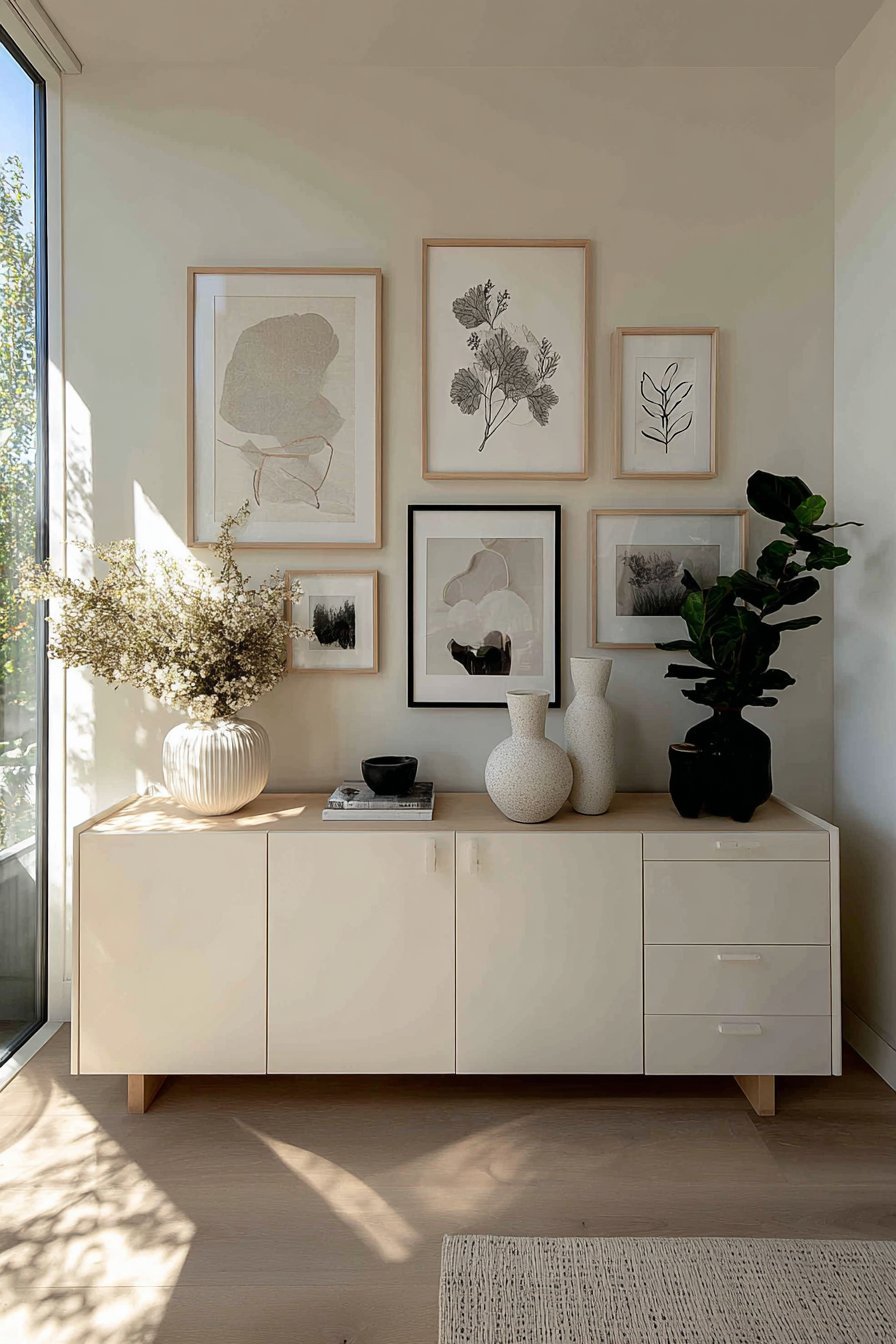 Modern Gallery Wall with Mixed Frame Collection