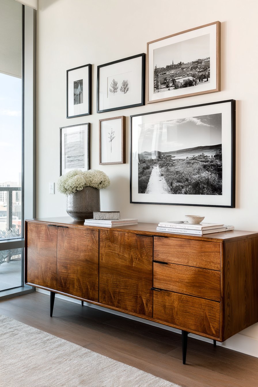 Modern Gallery Wall with Mixed Frame Collection