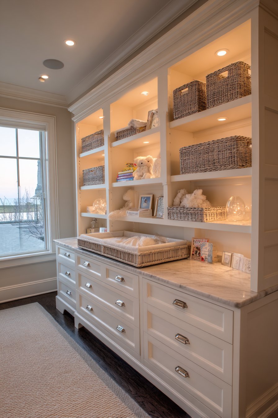 Floor-to-Ceiling Built-In Storage Wall