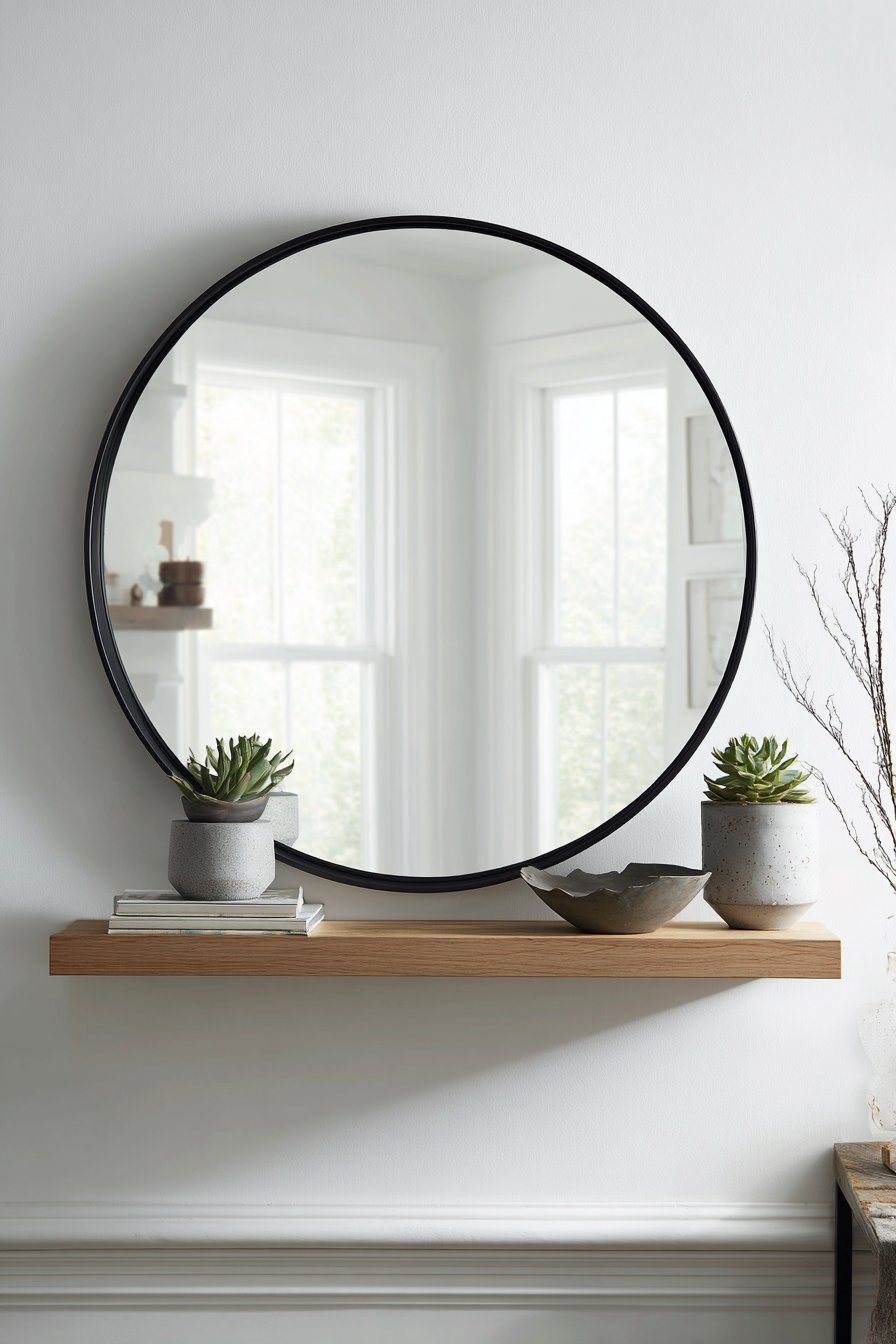 Minimalist Round Mirror Statement