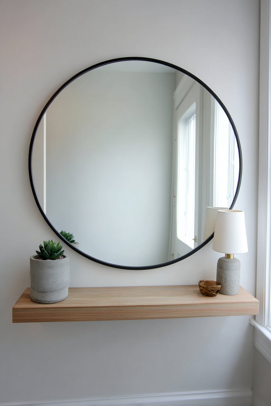 Minimalist Round Mirror Statement