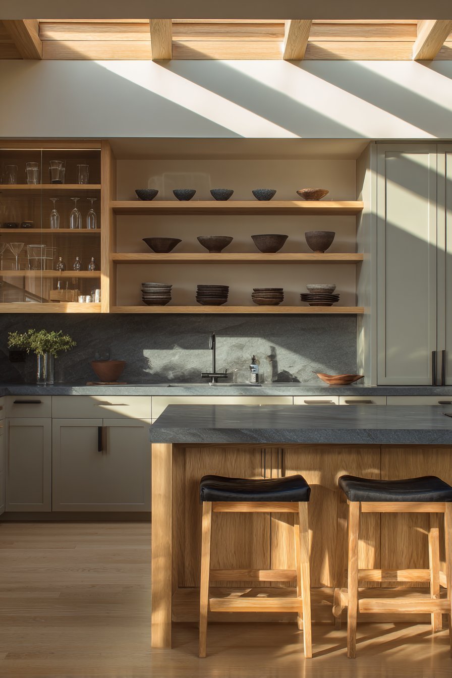 Walnut Island with Charcoal Granite Excellence