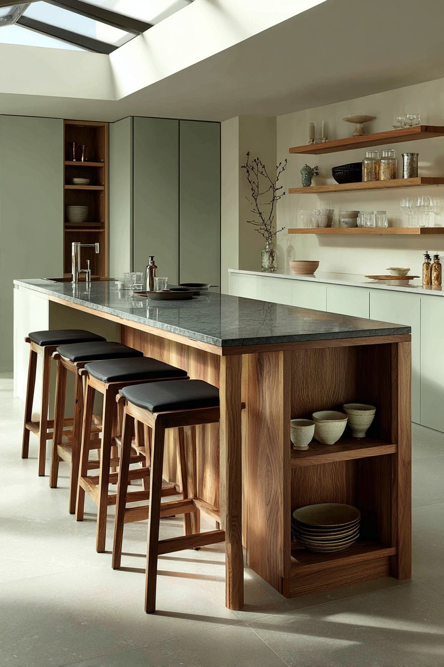 Walnut Island with Charcoal Granite Excellence