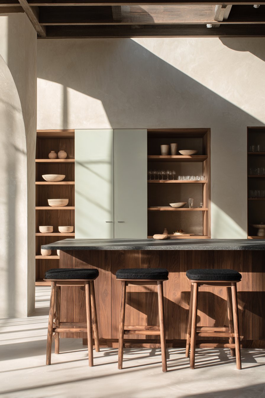 Walnut Island with Charcoal Granite Excellence