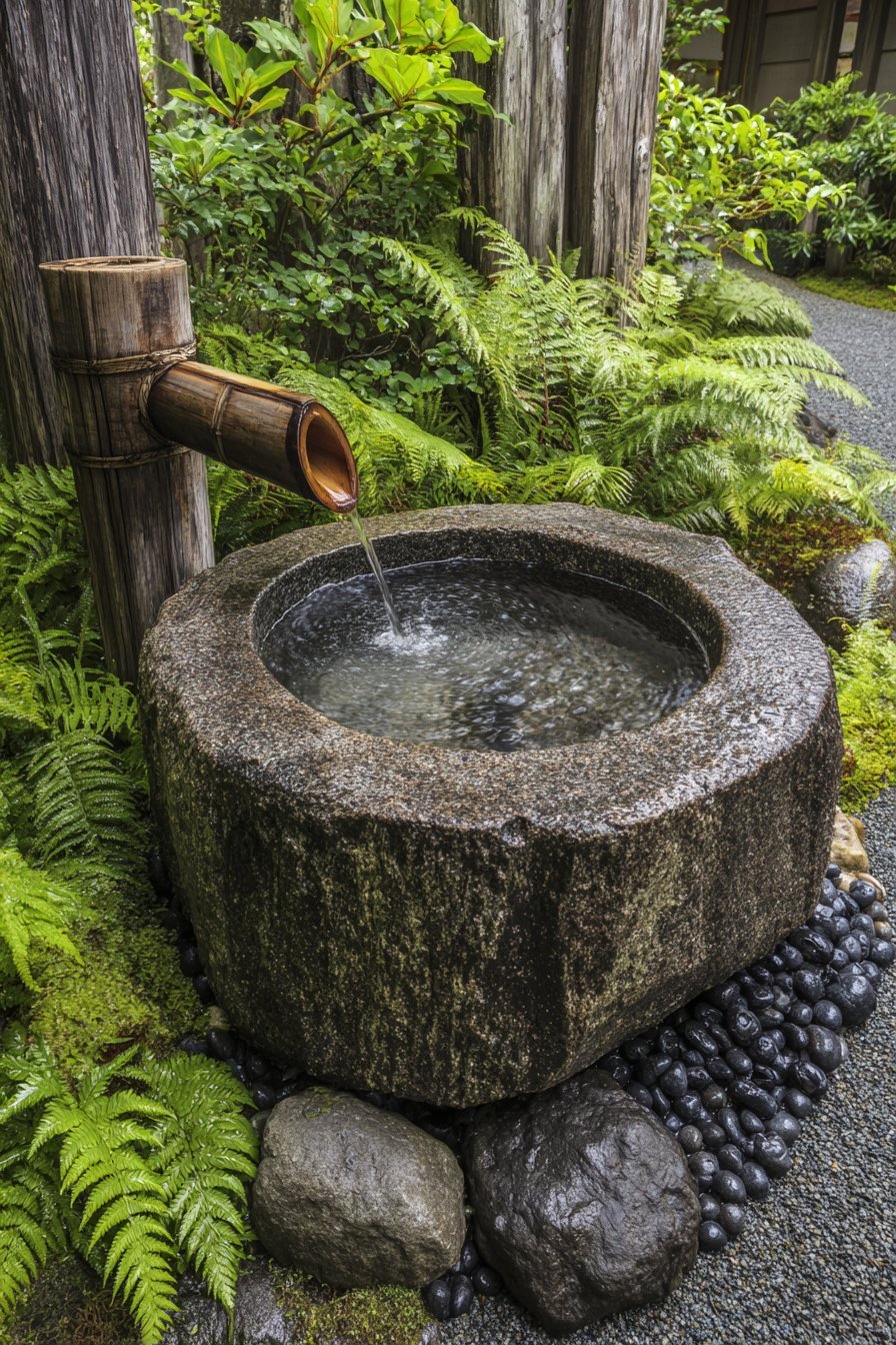 Traditional Stone Basin Water Feature