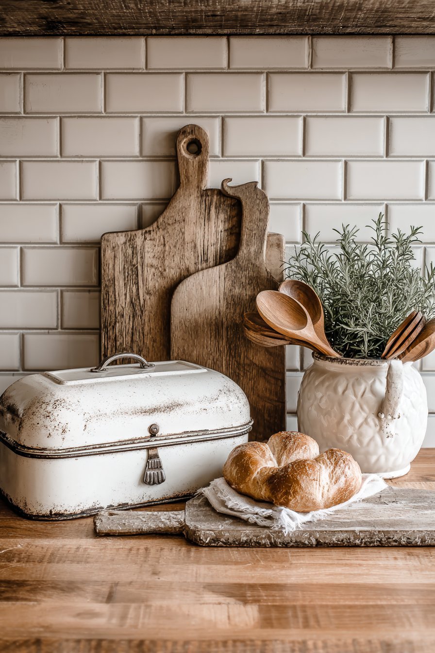 Farmhouse Vintage Bread Box Display