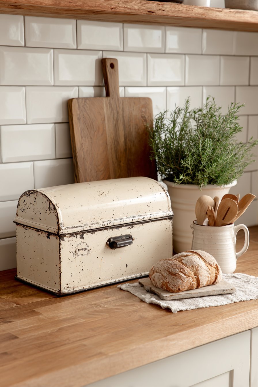 Farmhouse Vintage Bread Box Display