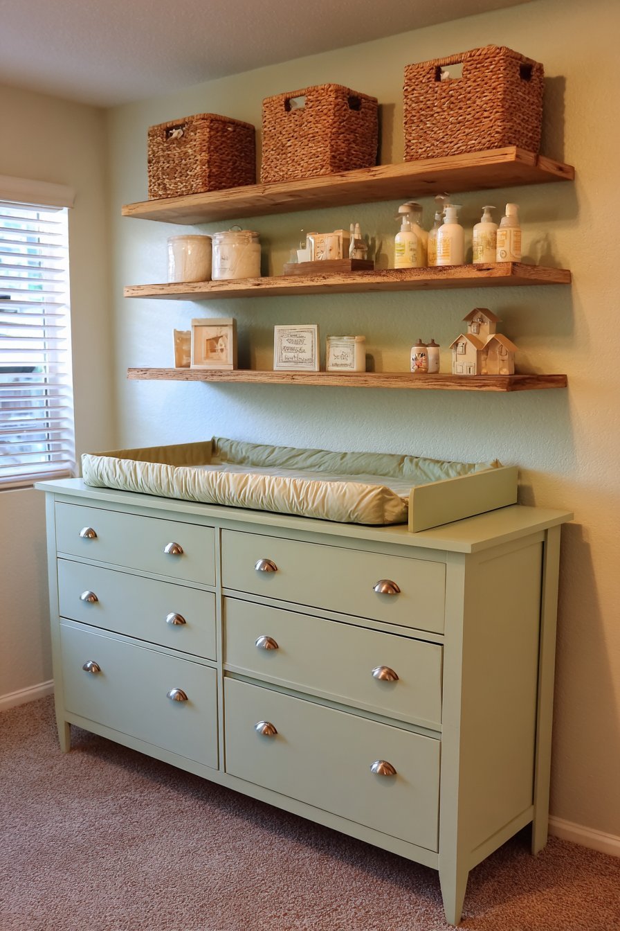 Practical Mint Green Storage Solution