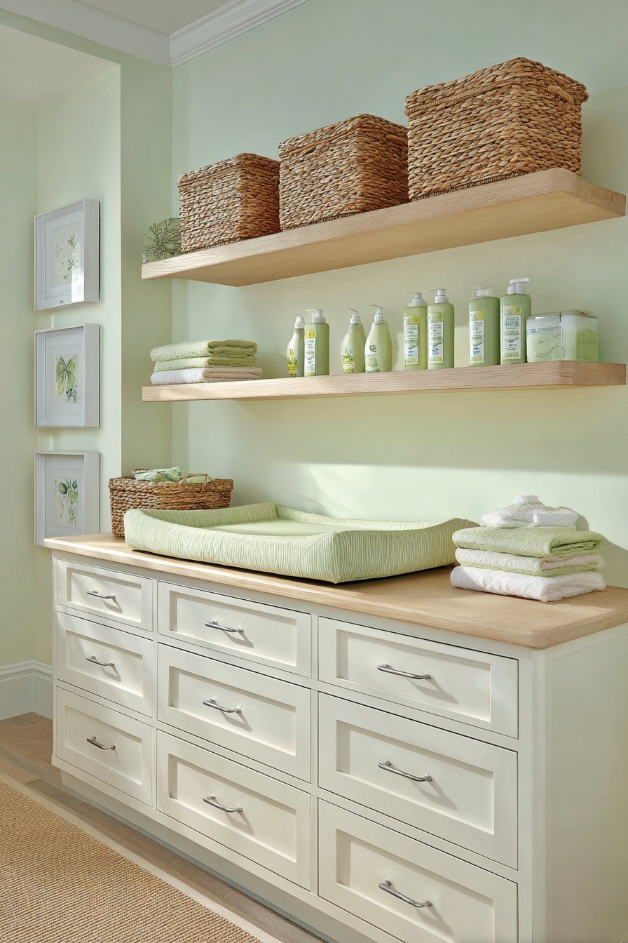 Practical Mint Green Storage Solution