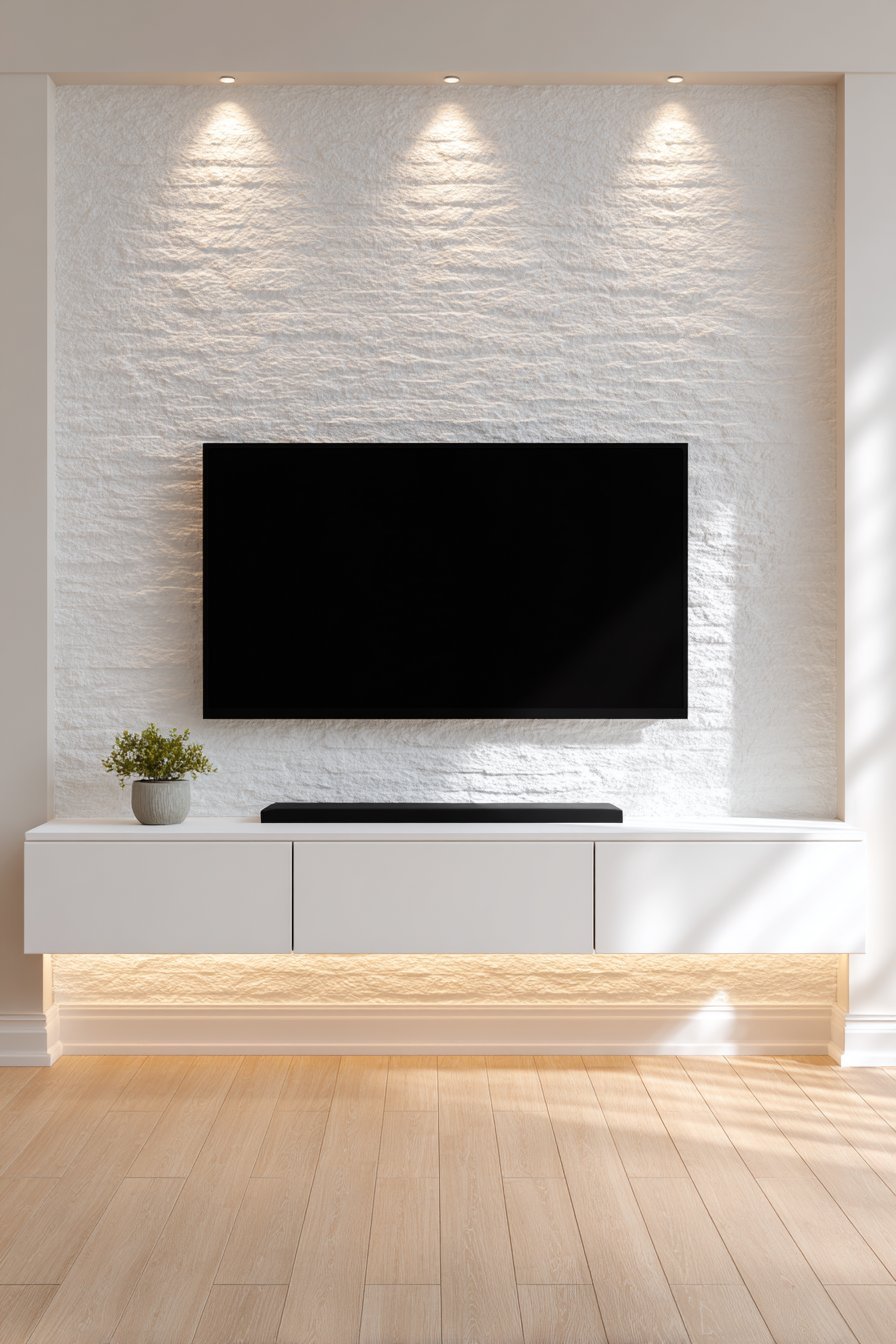 Minimalist White Lacquer Floating Console