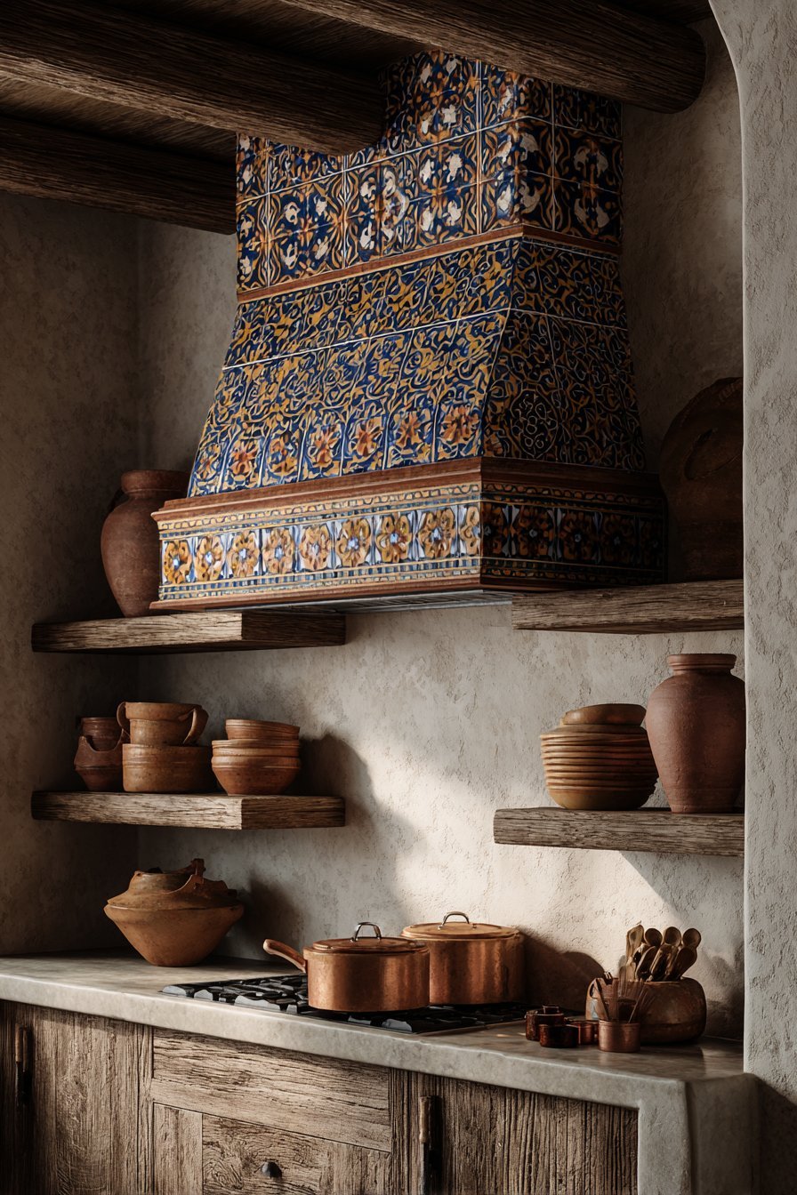 Custom Talavera Range Hood Feature