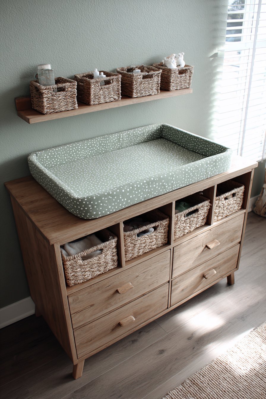 Functional Oak Dresser Changing Station