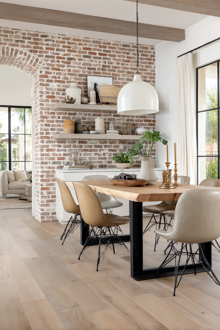 Industrial Dining Space with Vintage Bentwood Chairs