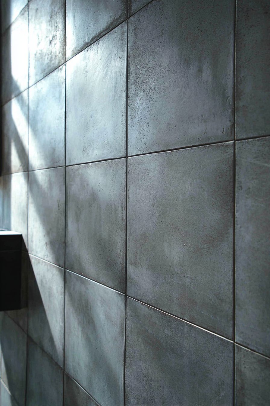 Seamless Concrete-Effect Porcelain Panel Feature