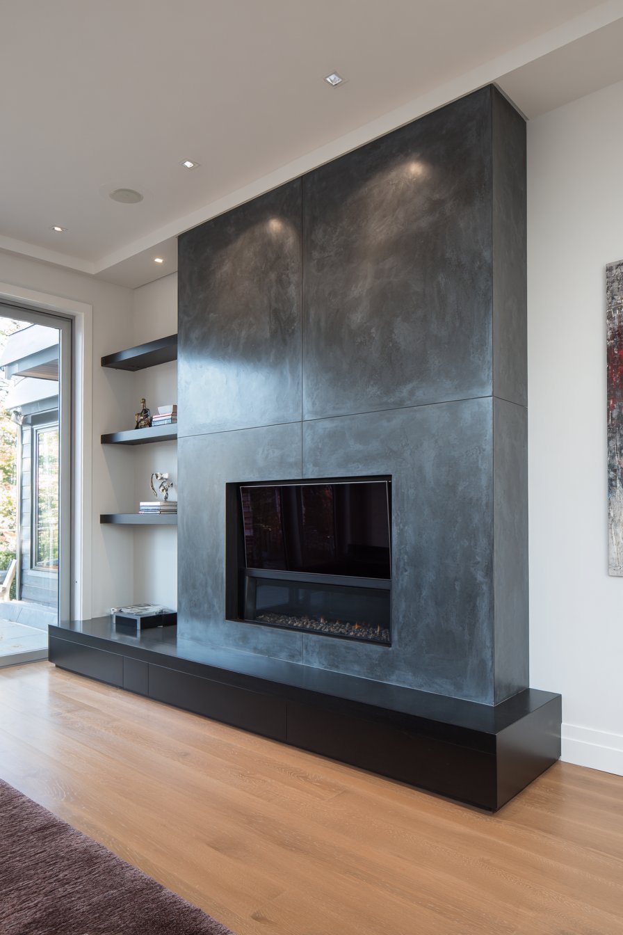 Seamless Concrete-Effect Porcelain Panel Feature