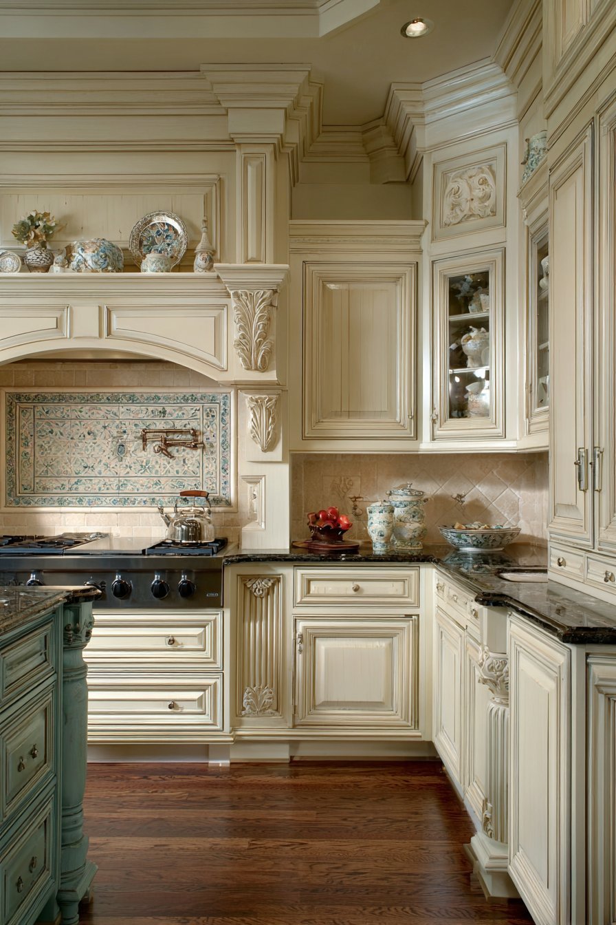 Cream Glazed Traditional Kitchen Sophistication